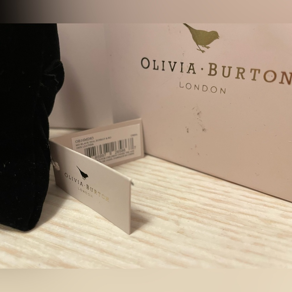NWT Olivia Burton London Ladies Midi Dial Black Sunray Rose Gold Watch OB16MD83 - Picture 3 of 7